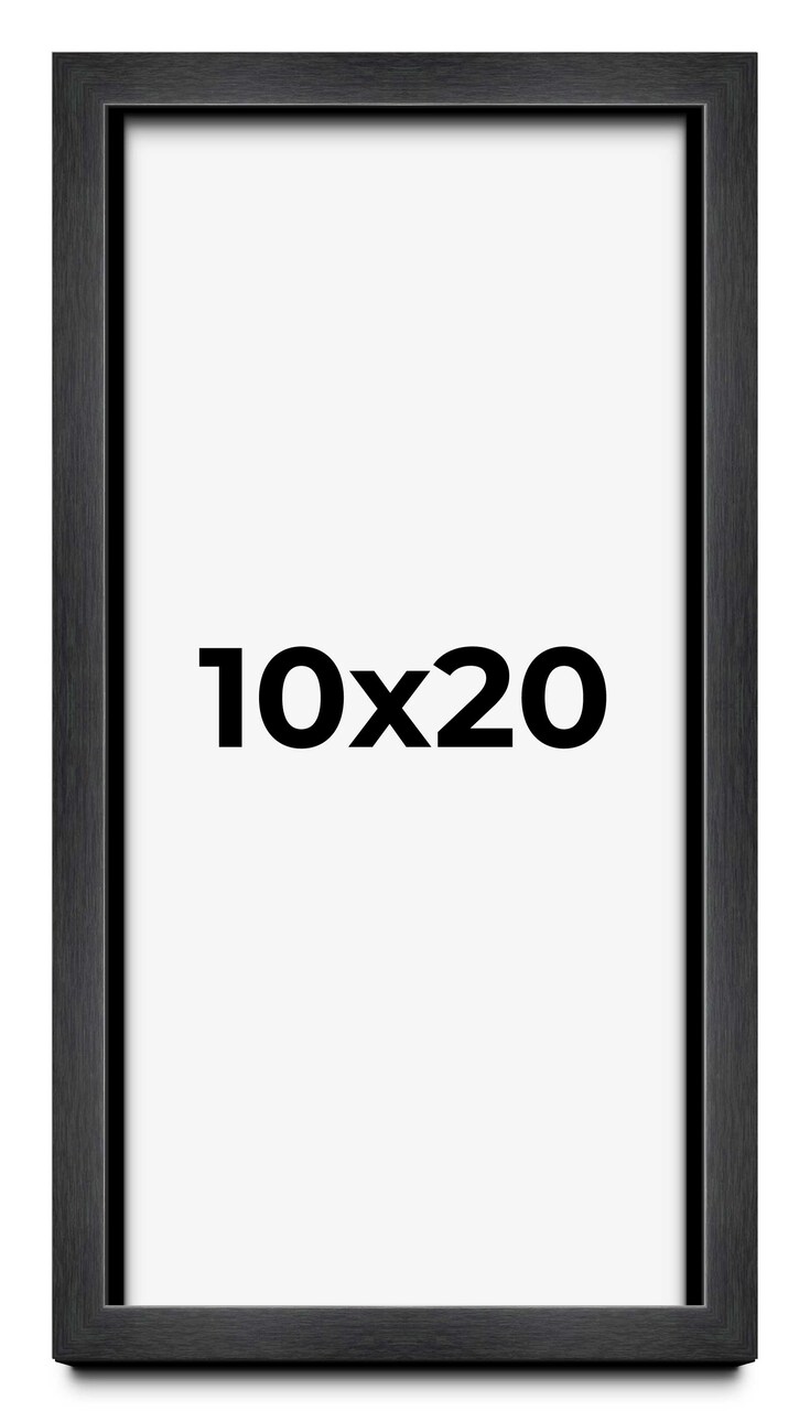 Panoramic Shadow Box 3/4" Depth Grey Picture Frame - UV Acrylic, Backing, Hanging Hardware